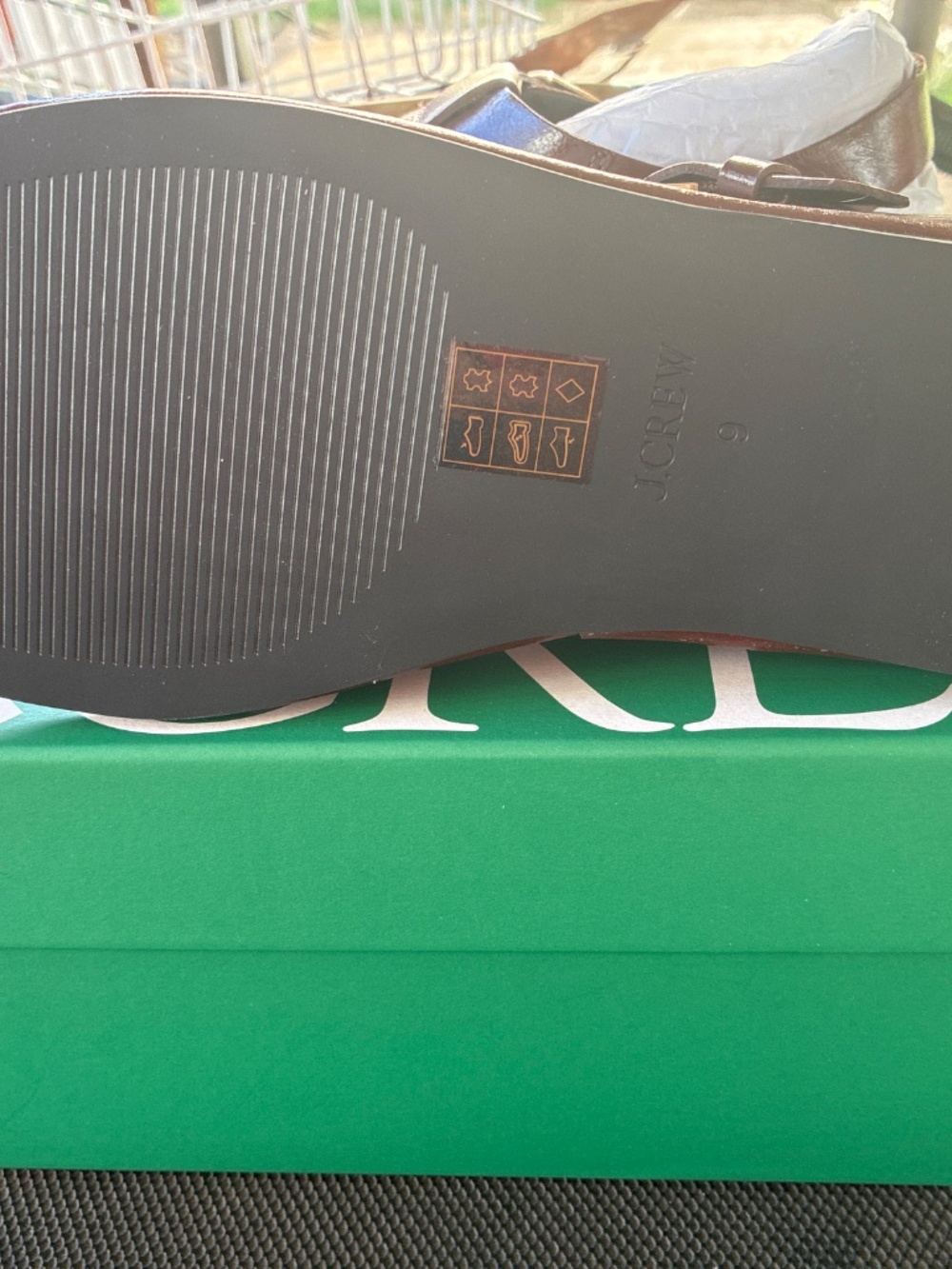 J. Crew Flat Fisherman Sandal and crinkle, leather, smoked walnut - Picture 3 of 5